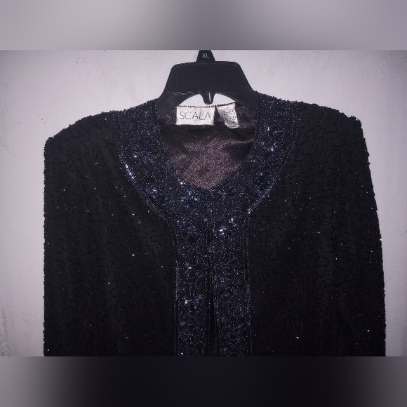 SCALA Silk beaded & sequined jacket blazer - Picture 6 of 12